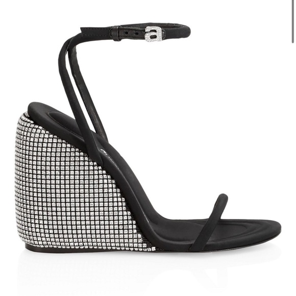 Alexander Wang Dahlia Crystal Ankle-Strap Sandals - Picture 1 of 10